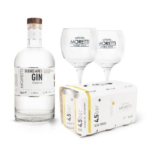 Combo Perfecto - Buenos Aires Gin + SixPack Agua Tónica + 2 Copones