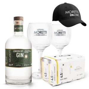 Combo Perfecto London Dry Gin + SixPack Agua Tónica + 2 Copones + gorra de regalo